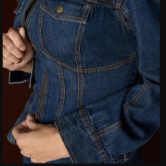 Anthropologie - Pilcro Corset Denim Dark Shirt - SZ 12 - BNWT - Picture 5 of 11
